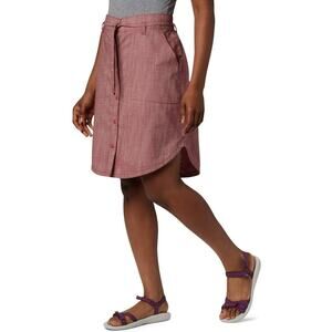 2/$30 Columbia Small Womens Red Summer Chill High Rise Belted Above Knee Skirt